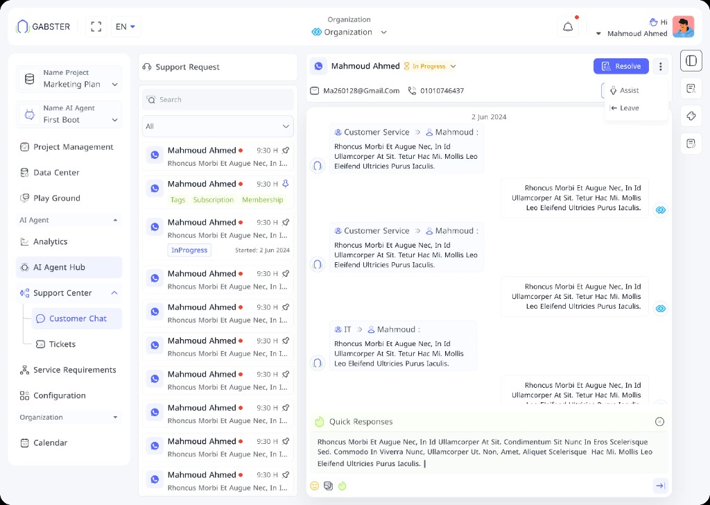 Gabster Filter Gabster | AI Customer Care, Sales & Marketing